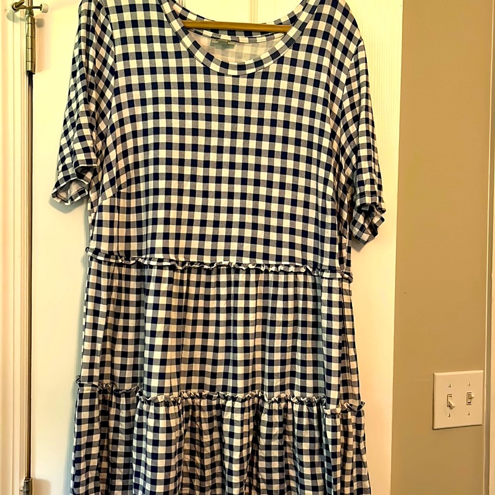 Avenue blue checked tunic size 18